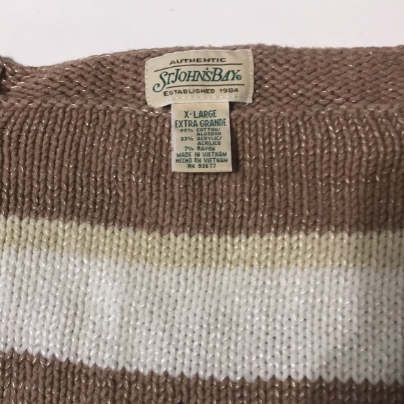 St John’s Bay sweater Size XL Browns and Tans Square Neck - Picture 4 of 11